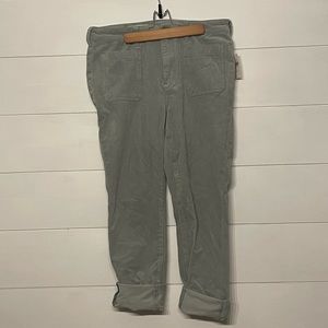 Anthropologie grey ankle corduroy pants